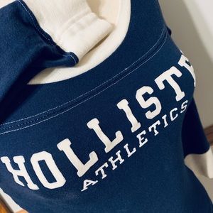 Hollister Classic Navy Blue 3/4 Sleeve Crop Top XS